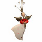 Whimsy Hanging Metal Angel Ornament w/ Horn 16.5"