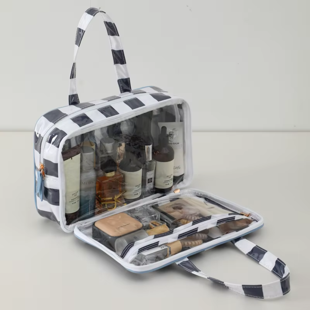Waterproof Cosmetic Case PVC Make up Bag : Navy