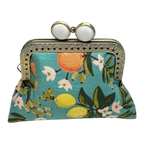 Kiki & Syds Mini Clutch Coin Purse - Citrus Teal: Black