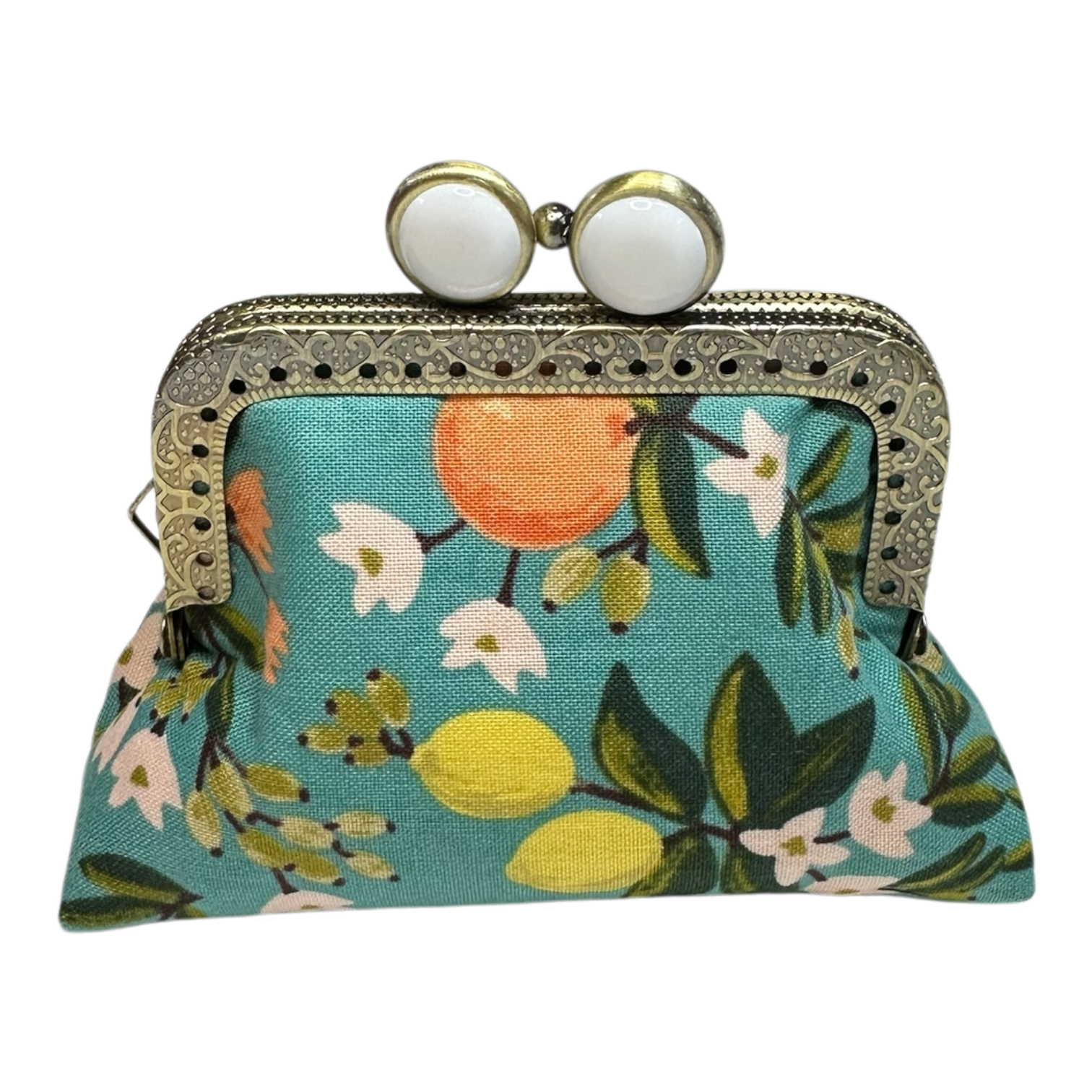 Kiki & Syds Mini Clutch Coin Purse - Citrus Teal: Black