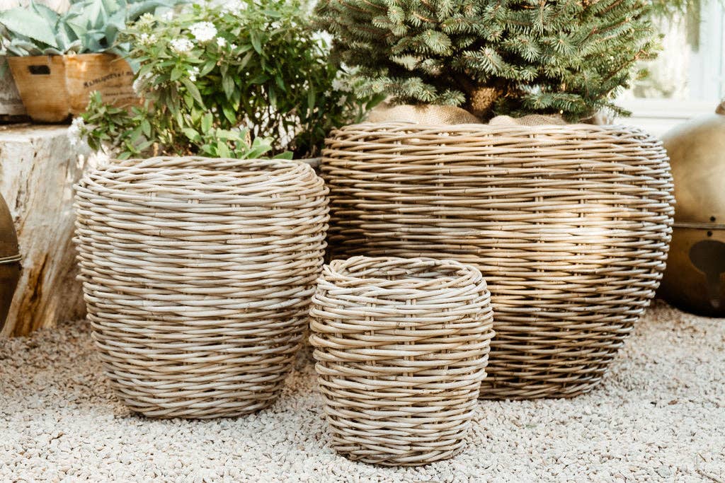 Rattan Garden Baskets: Small - 14" H