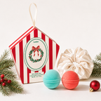 Christmas Bath Bomb Gift Set - Wreath Stocking Stuffer Box