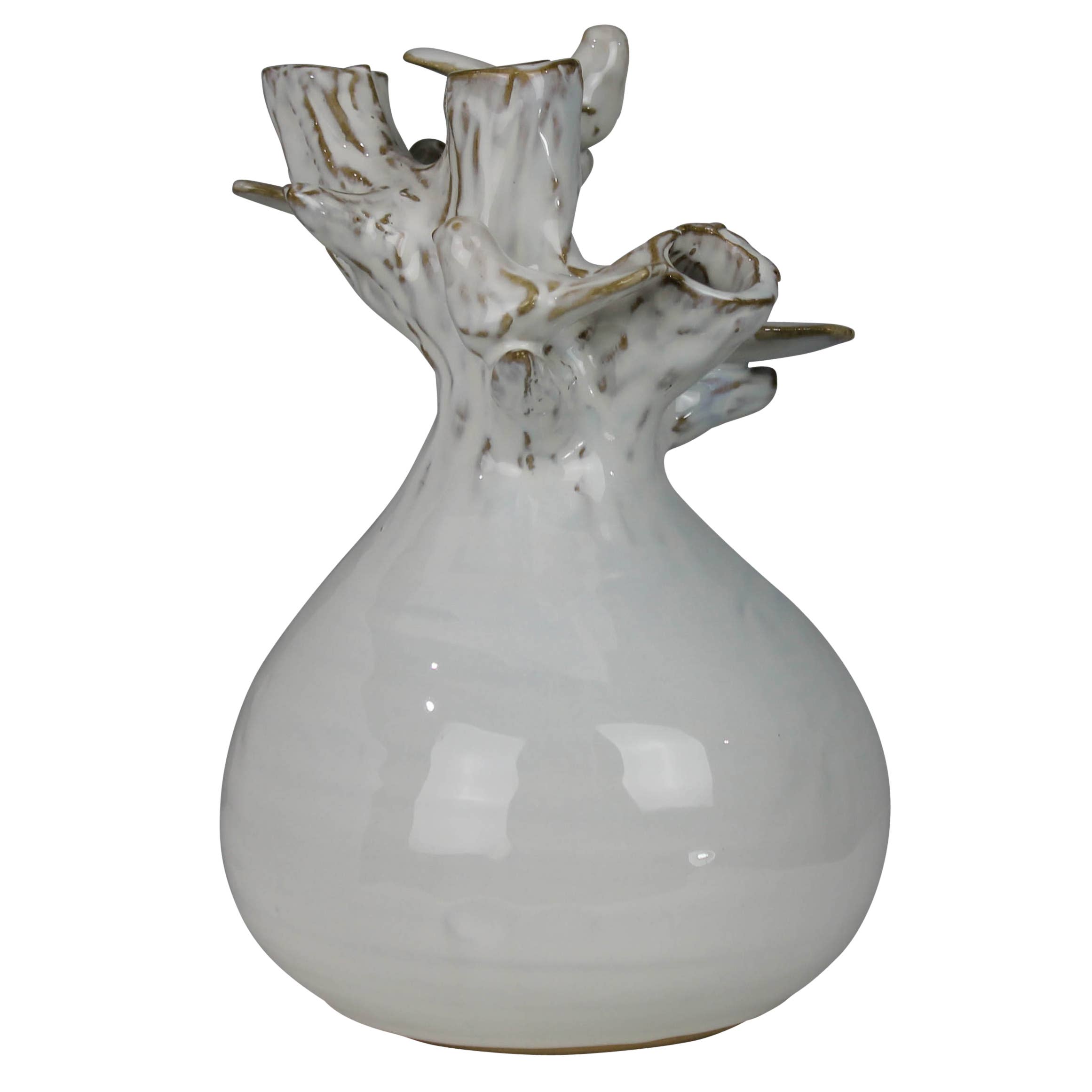 Vase with Branch and Bird, Ceramic