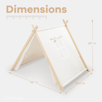 Kids Play Tent, Indoor Canvas Play Tent by Comfy Cubs: Natural Wood