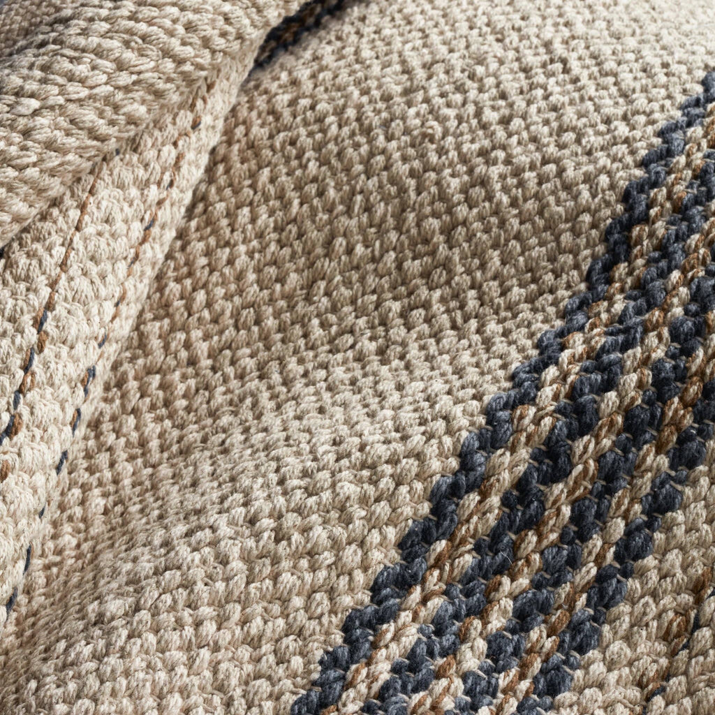 Cielo Stripe Handwoven Cotton Rug | Navy: 2' x 3'