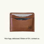 Full-Grain Leather Card Wallet – Slim Minimalist: Mixed Blue