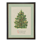 Christmas greetinGG print matted in green gingham: Black With Bead 1300-905 U / 12" X 16"