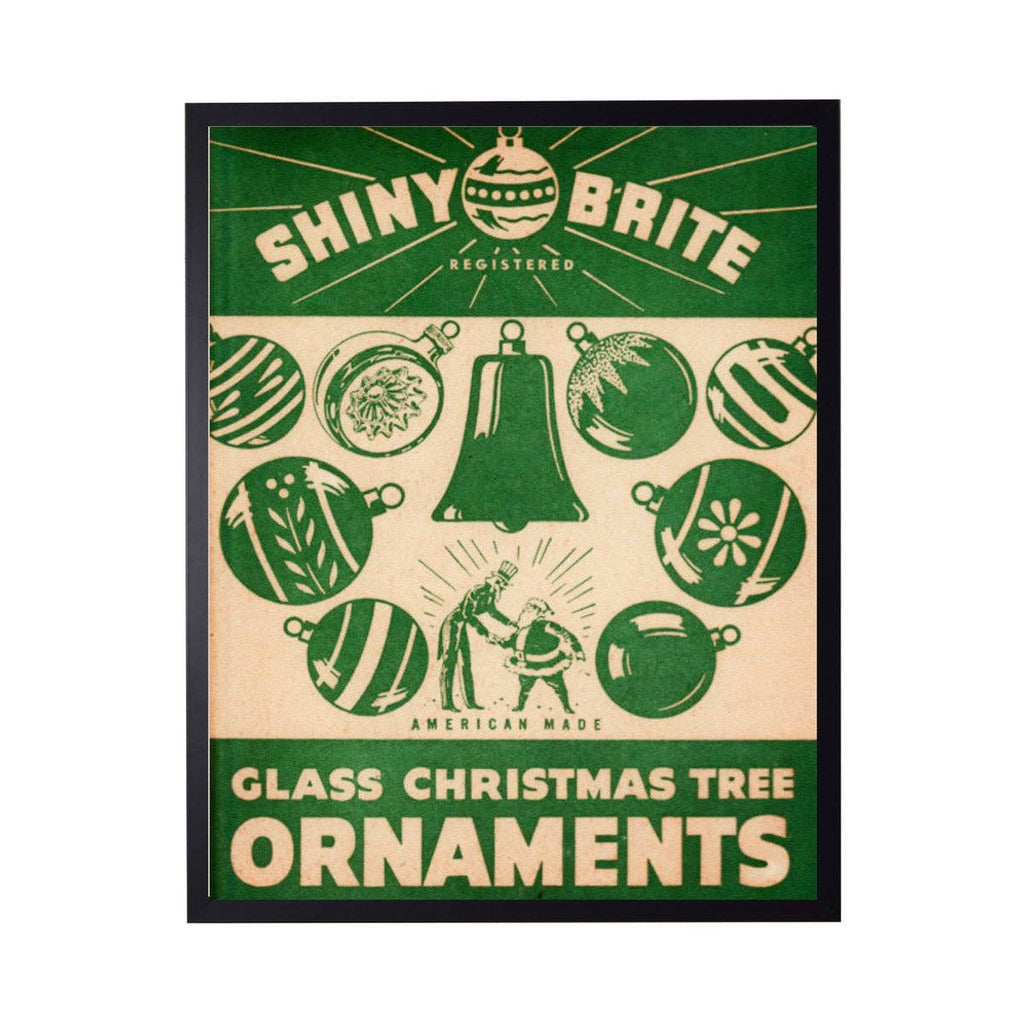 Vintage Shiny Bright Christmas Poster: Black With Bead 1300-905 U / 12" X 16"