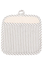 KAF Home Metro Stripe Terry Lined Pot Mitt: Black