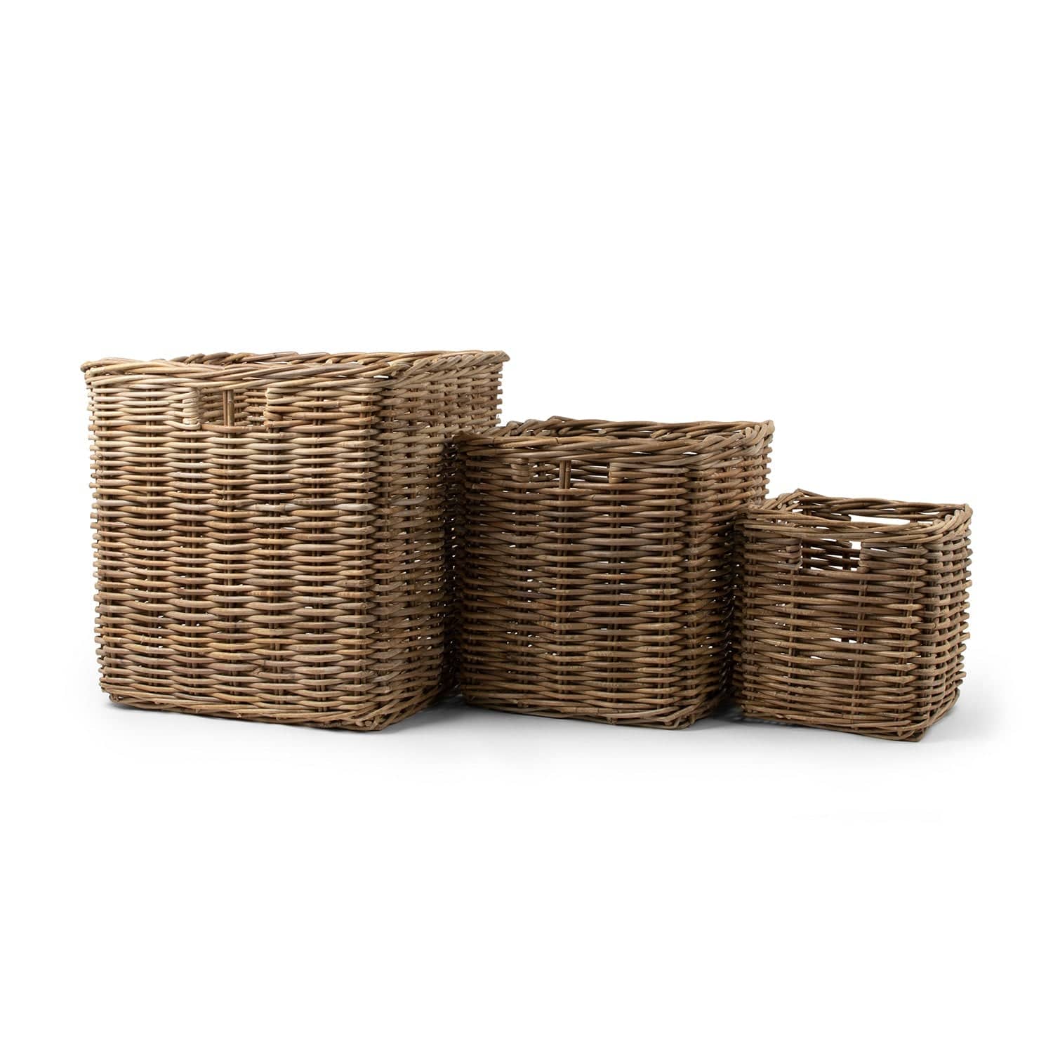 Rattan Square Kubu Storage Baskets: Medium - 15" H