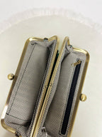 Karen Kiss Lock Clutch Bag: Tan