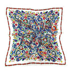 WLQS524 Paisley Print Square Scarf: White