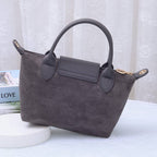 SD782  Britney Suede Double Handle Crossbody Bag: Black