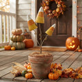 Metal Candy Corn Garden Stakes 24"