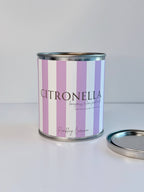 Citronella Candle - Paint Tin - Striped Label: Red / 12 oz