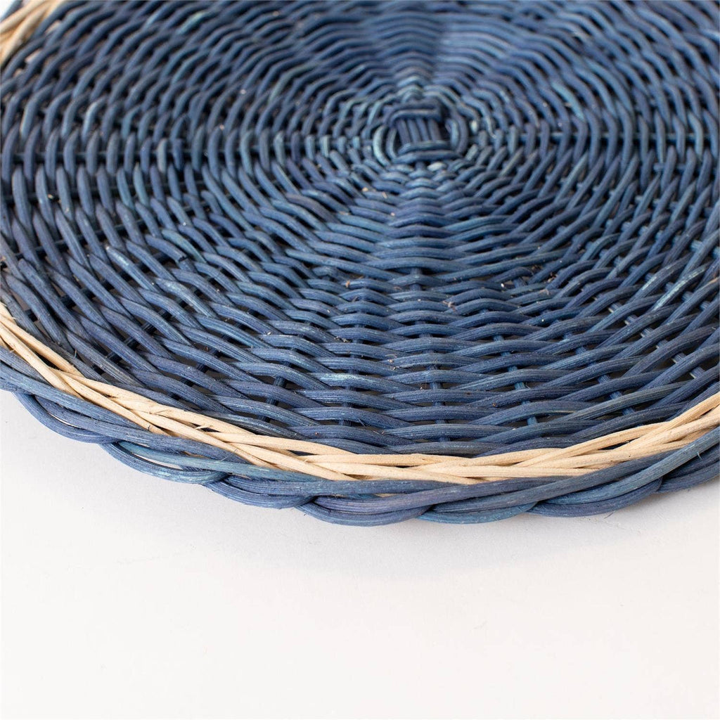 Blue Rattan Charger (PK/12) | Tabletop Decor