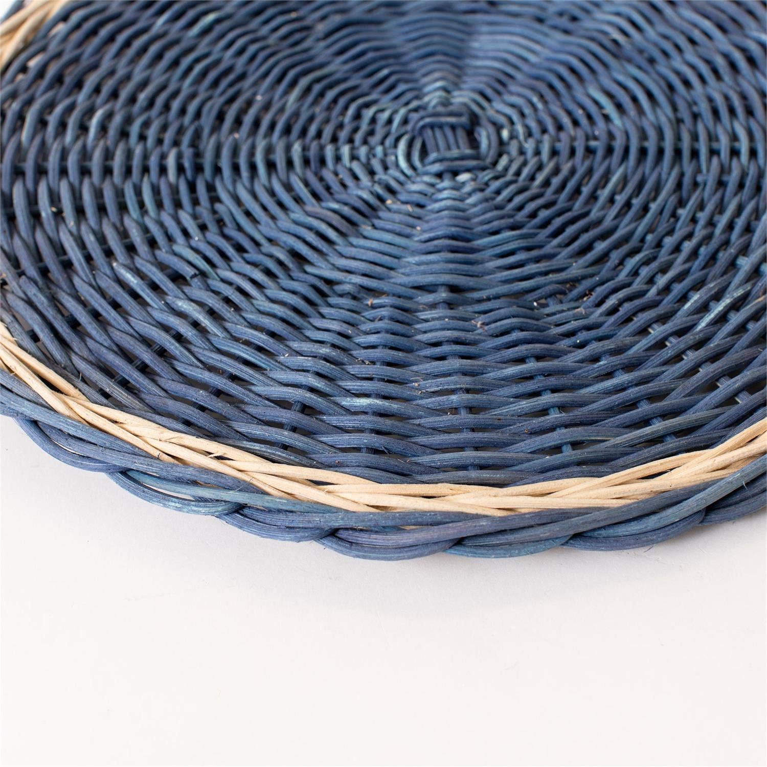 Blue Rattan Charger (PK/12) | Tabletop Decor