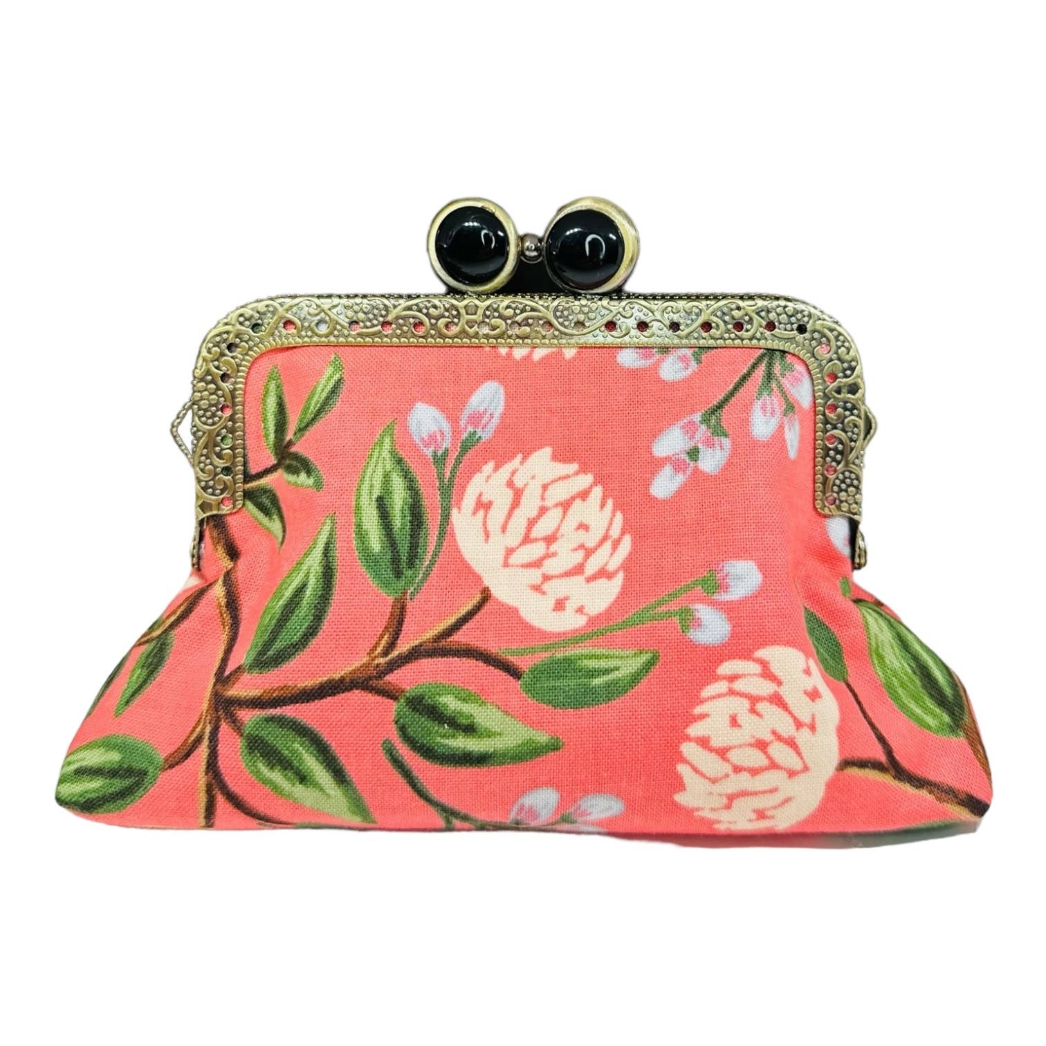 Kiki & Syds ON THE GO Credit Card Clutch - PEONY Sorbet : Black