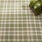 Tattersall Handwoven Cotton Rug | Sage: 2' x 3'