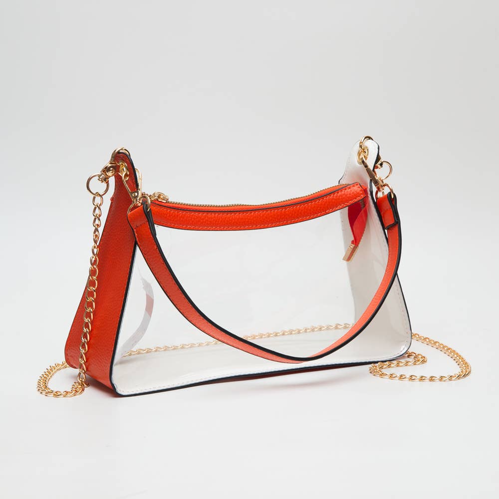 Game Day Stadium Clear Satchel Bag : Black