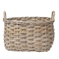 Rattan Rounded Oval Storage Basket: Large - 19" H with Handles