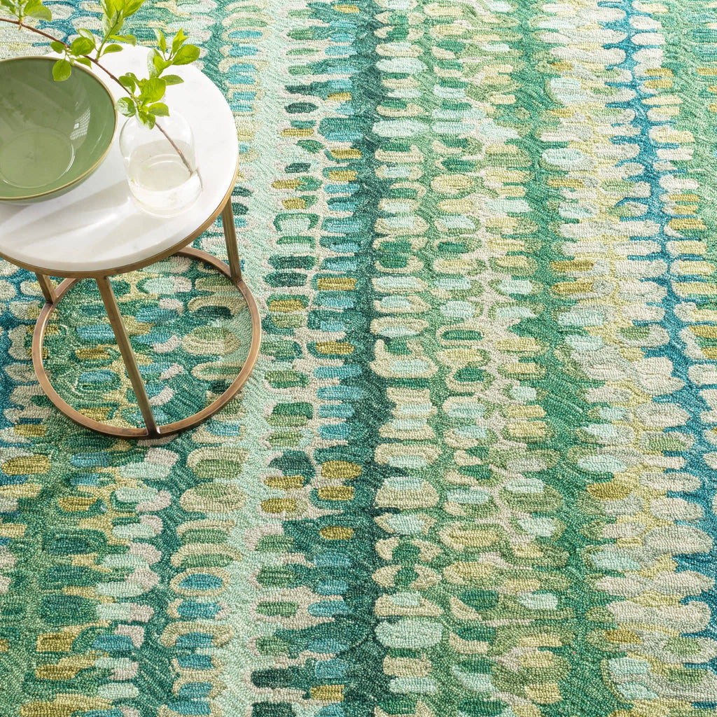 Paint Chip Hand Micro Hooked Wool Rug | Moss: 2' x 3'