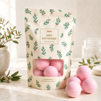 Mini Bath Bombs Gift Bag - Christmas holly -  Cranberry Fizz