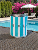Citronella Candle - Paint Tin - Striped Label: Red / 12 oz