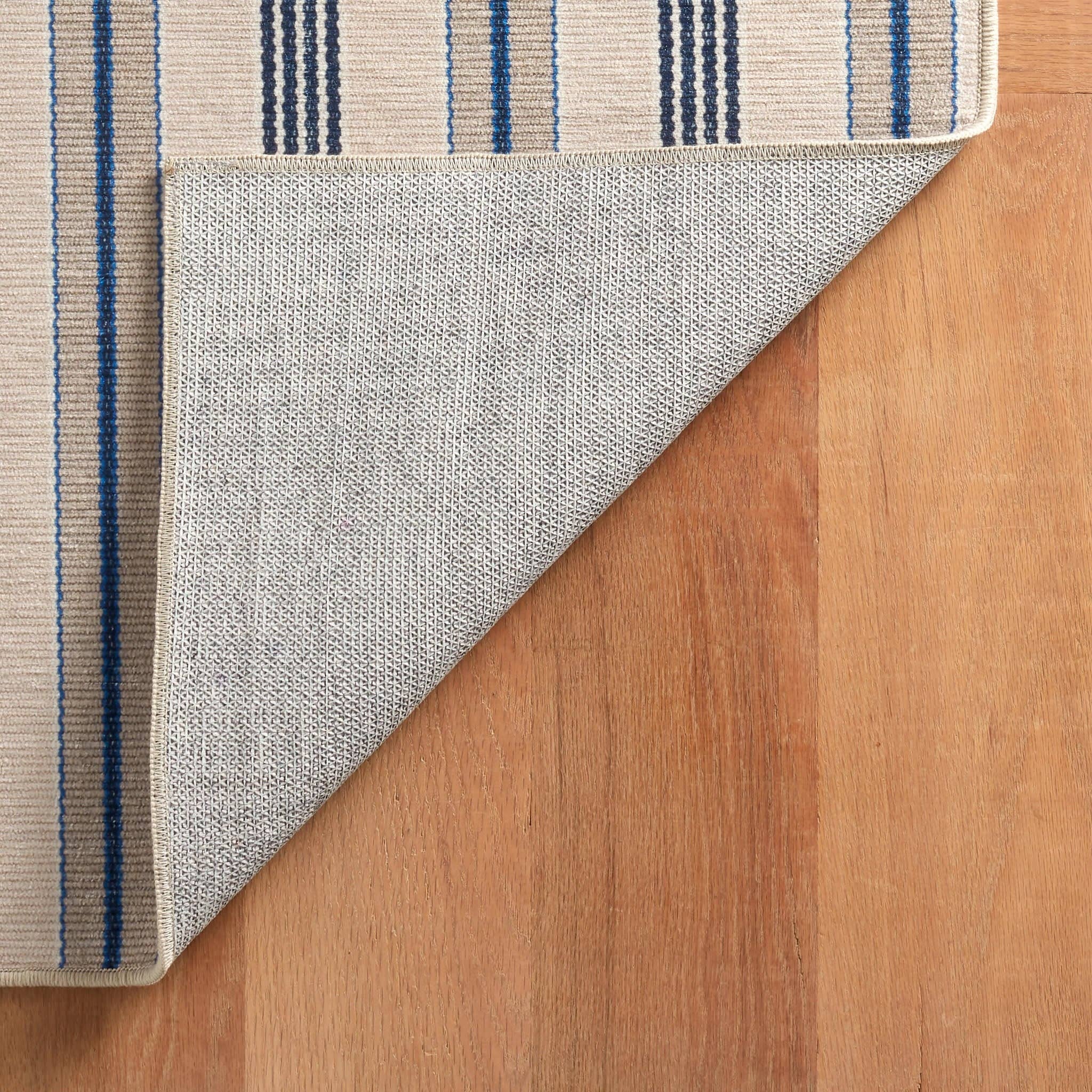 Nimes Ticking Machine Washable Rug | Neutral: 2' x 3'