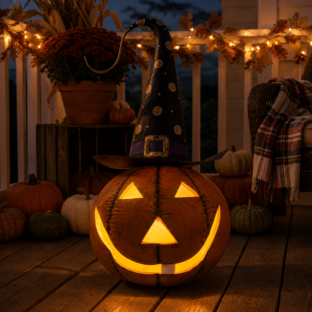 27.75" Spooktacular Metal Jack O’ Lantern Pumpkin