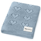 Baby Blanket - Heart: Baby Blue