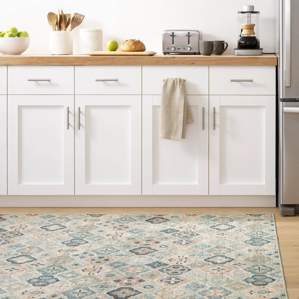 Pali Machine Washable Rug | Blue: 3' x 5'