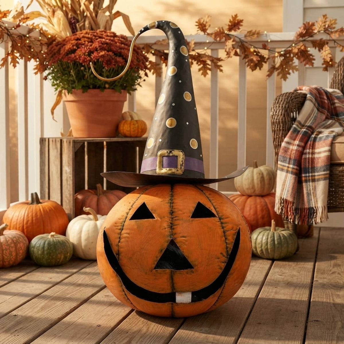 27.75" Spooktacular Metal Jack O’ Lantern Pumpkin