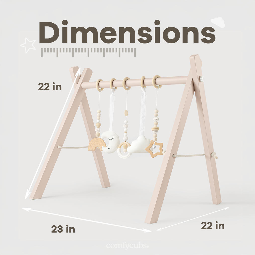 Wooden Baby Play Gym, Baby Activity Gym by Comfy Cubs: Natural Wood