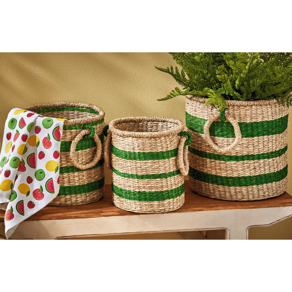Ula Basket  Green Multi Sea Grass Summer