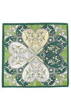 Four-Leaf Clover And Flower Square Bandana Scarf: OV