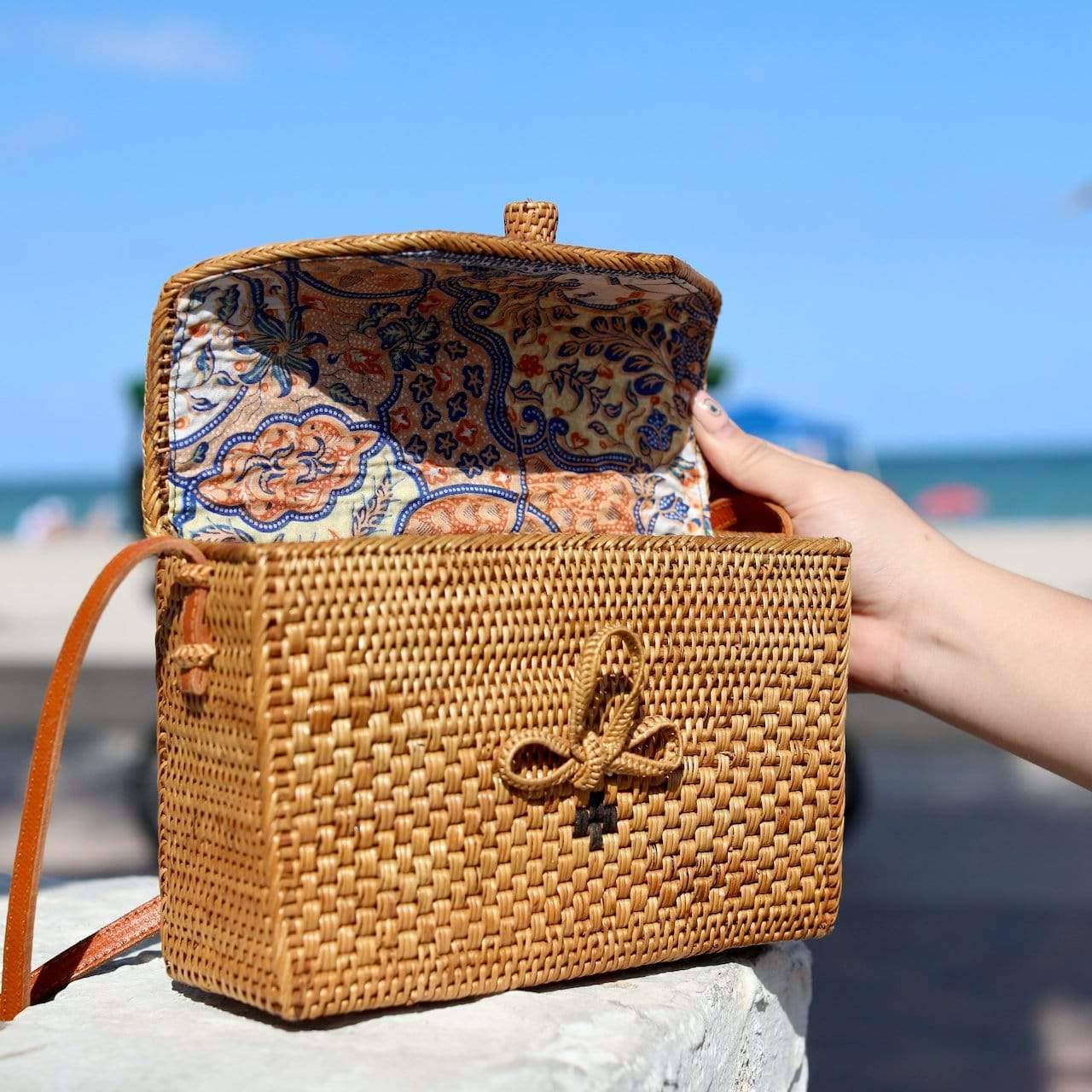 Bali Rattan Crossbody Bag - Postman Messenger Bag