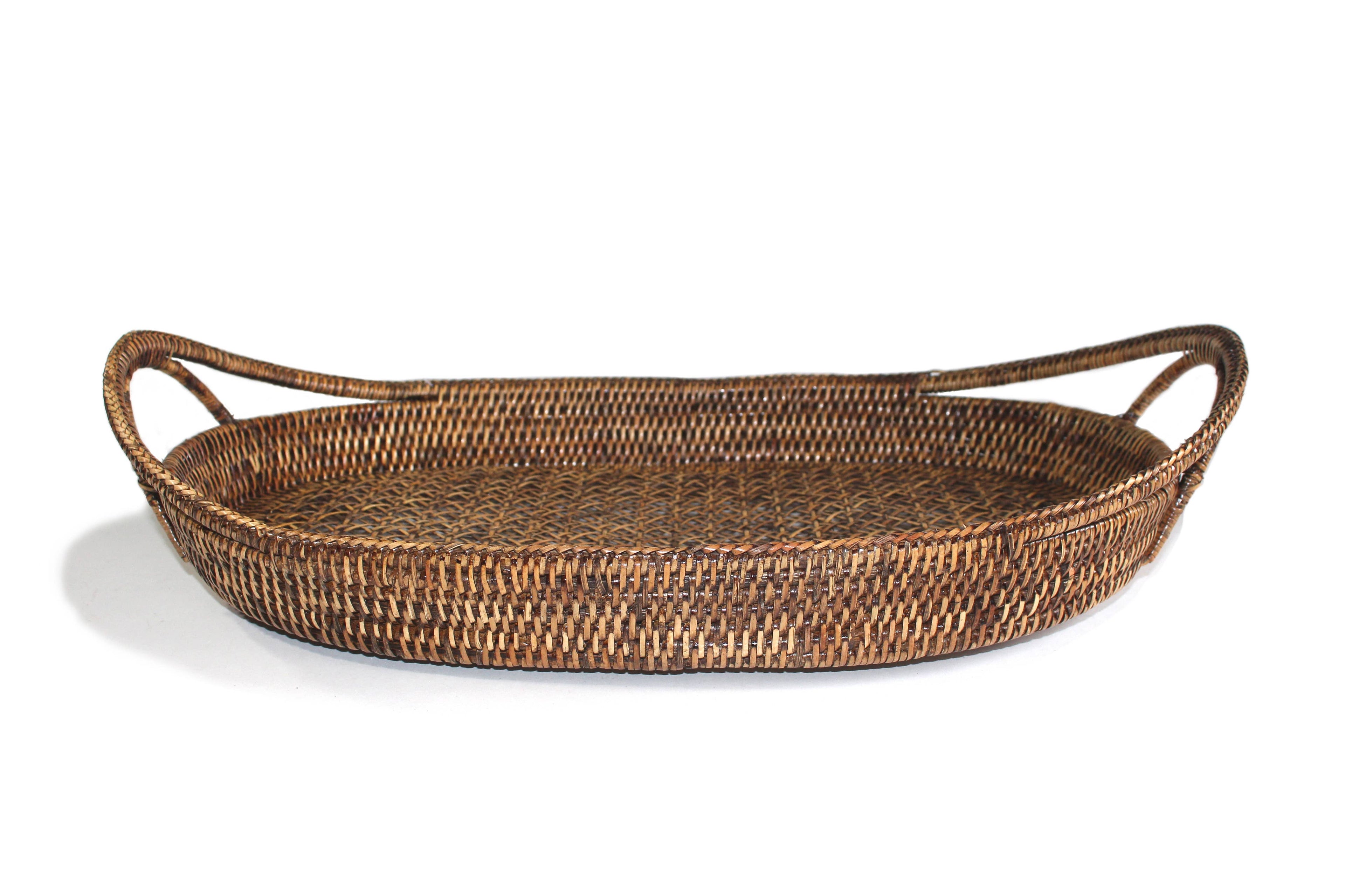 Oval Tray  Open Lace Weave  - AB 21x14x2.75'H