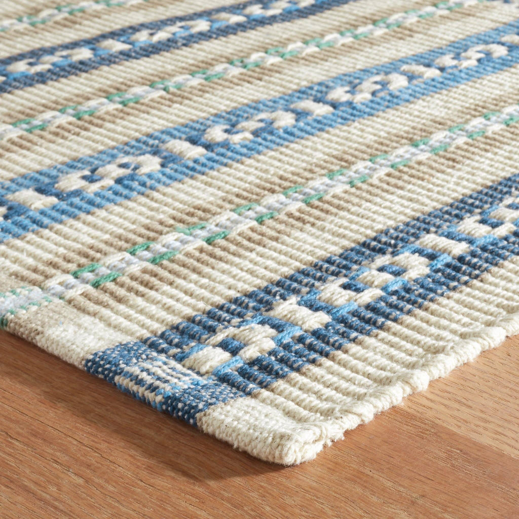 Long Slade Handwoven Cotton Rug | Indigo: 2' x 3'