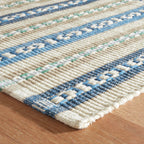 Long Slade Handwoven Cotton Rug | Indigo: 2' x 3'