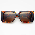 Camilla Acetate Womens Rectangular Sunglasses: Brown Tortoise