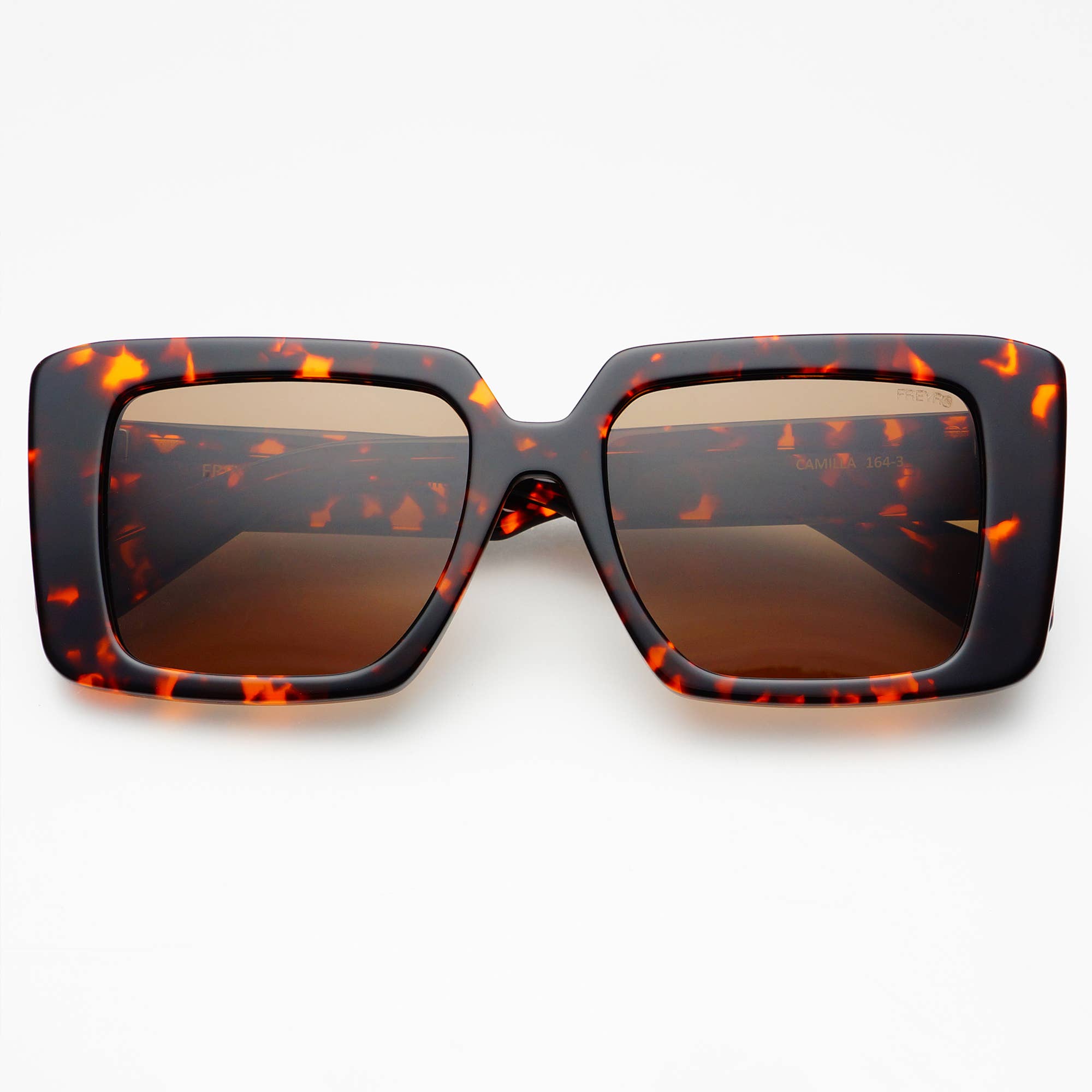 Camilla Acetate Womens Rectangular Sunglasses: Brown Tortoise