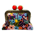 Kiki & Syds Mini Clutch Coin Purse - Petite Floral Plum: Hot Pink