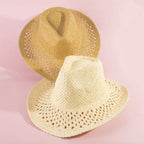 Woven Straw Western Sun Hat: KH
