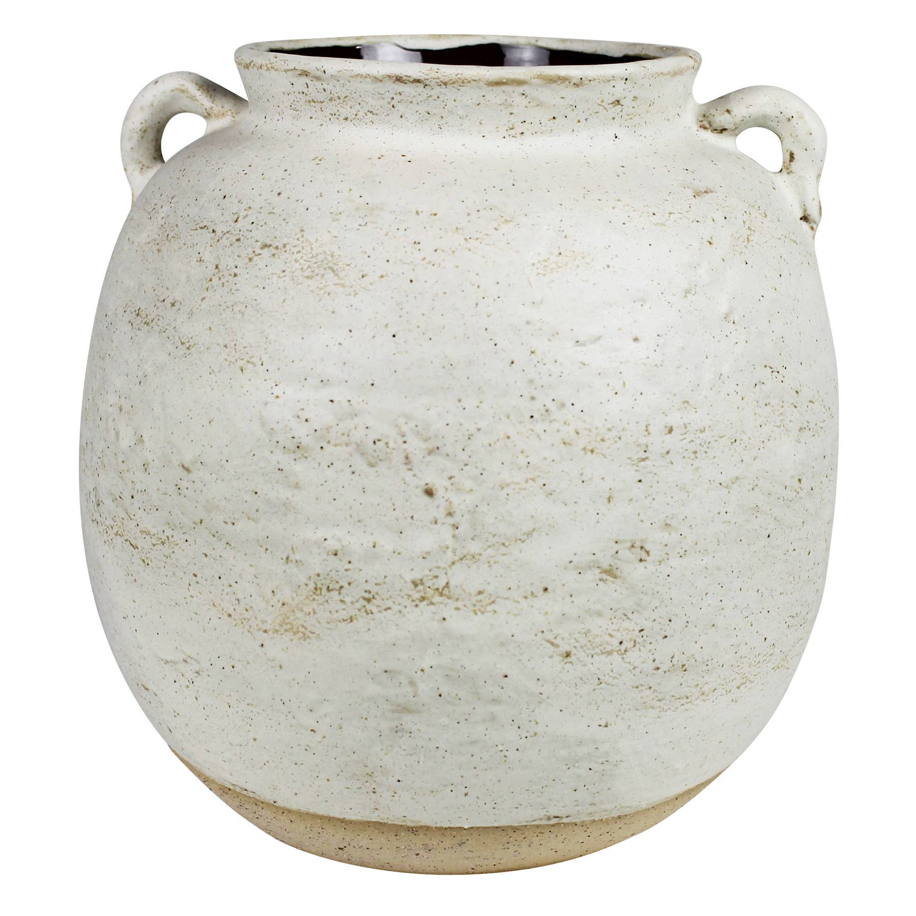 Pot with Handles, Ceramic, White - Lrg