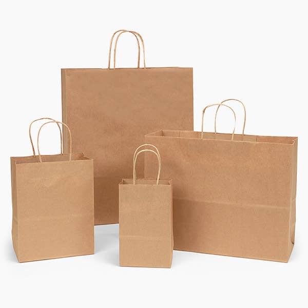 Brown Kraft Paper Retail Shopping Bags: 100 Pack / Vogue 16x6x12.5"