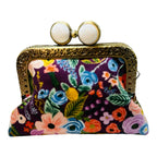 Kiki & Syds Mini Clutch Coin Purse - Petite Floral Plum: Hot Pink