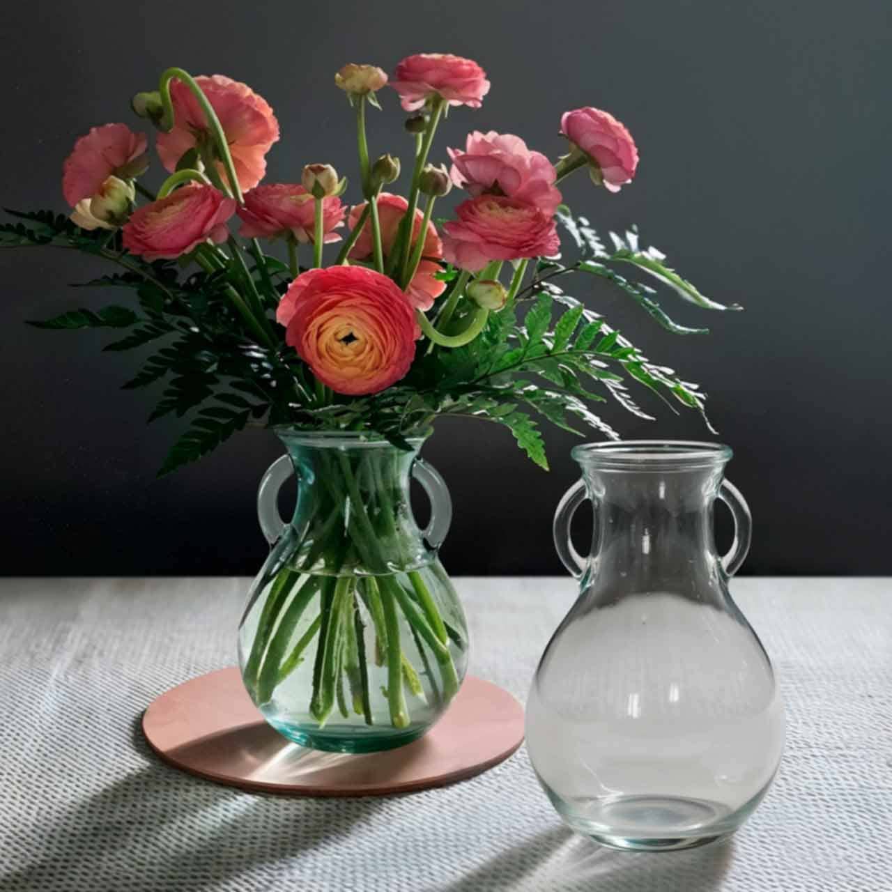 6 1/4" Small French Country Glass Vase