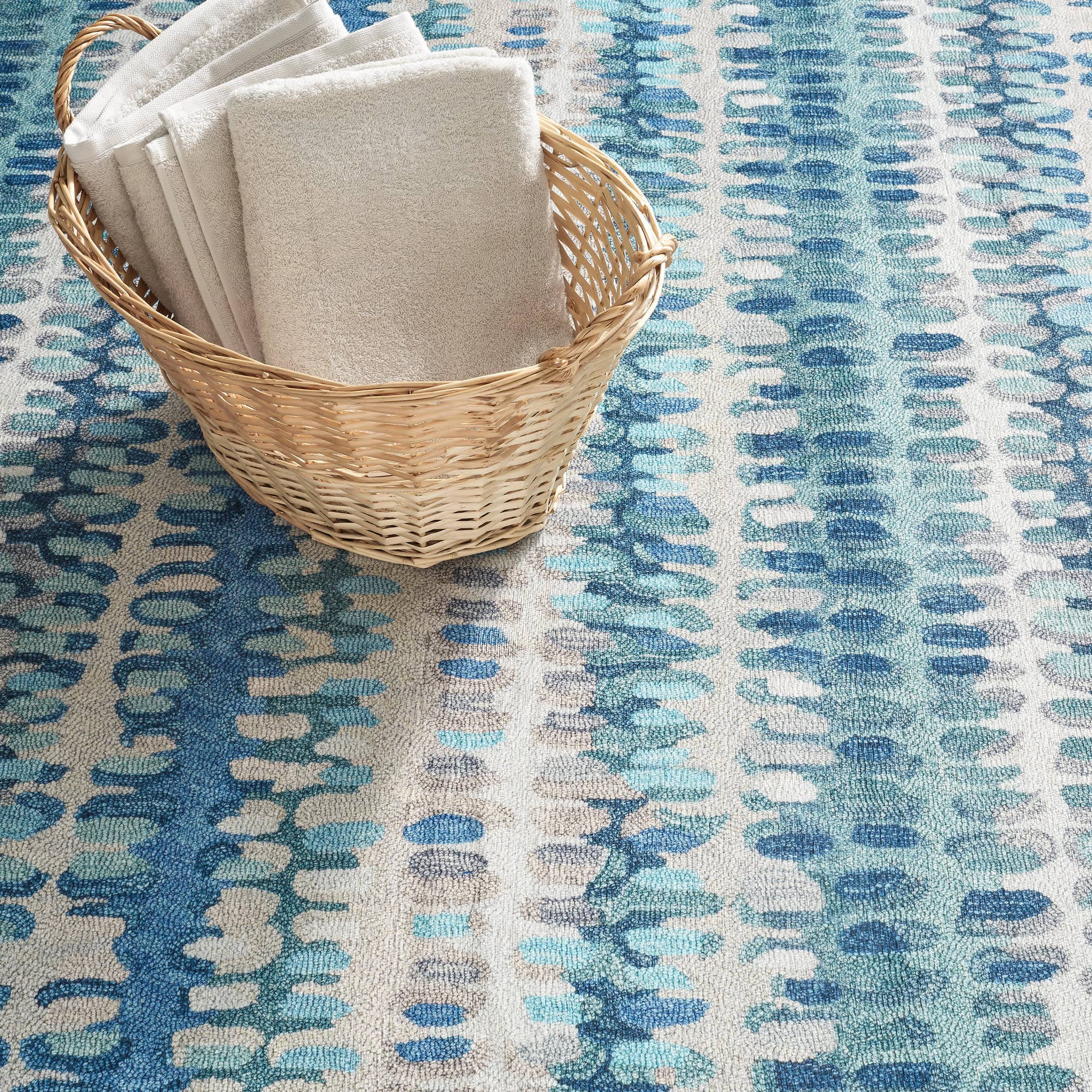 Paint Chip Machine Washable Rug | Blue: 2' 6" x 8'