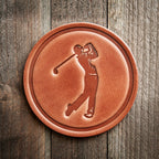 Golfer Leather Coaster